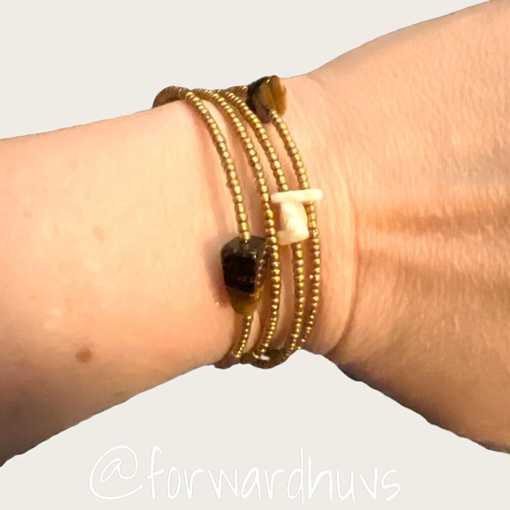 Bundle Sale 3 for $15 | Seed Bead and Stone Wrap Bracelet